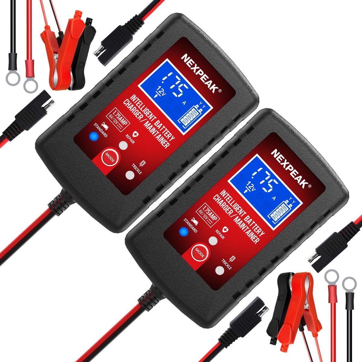 Slimme 1,75 Amp Auto Acculader - Volledig Automatische Batterijlader 6V/12V voor Auto, Motorfiets en Boot