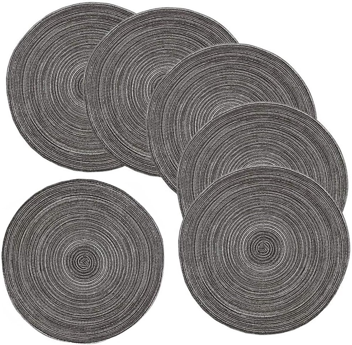 Ronde placemats 38 cm, geweven rotan, hittebestendig tafelkleed voor elke gelegenheid