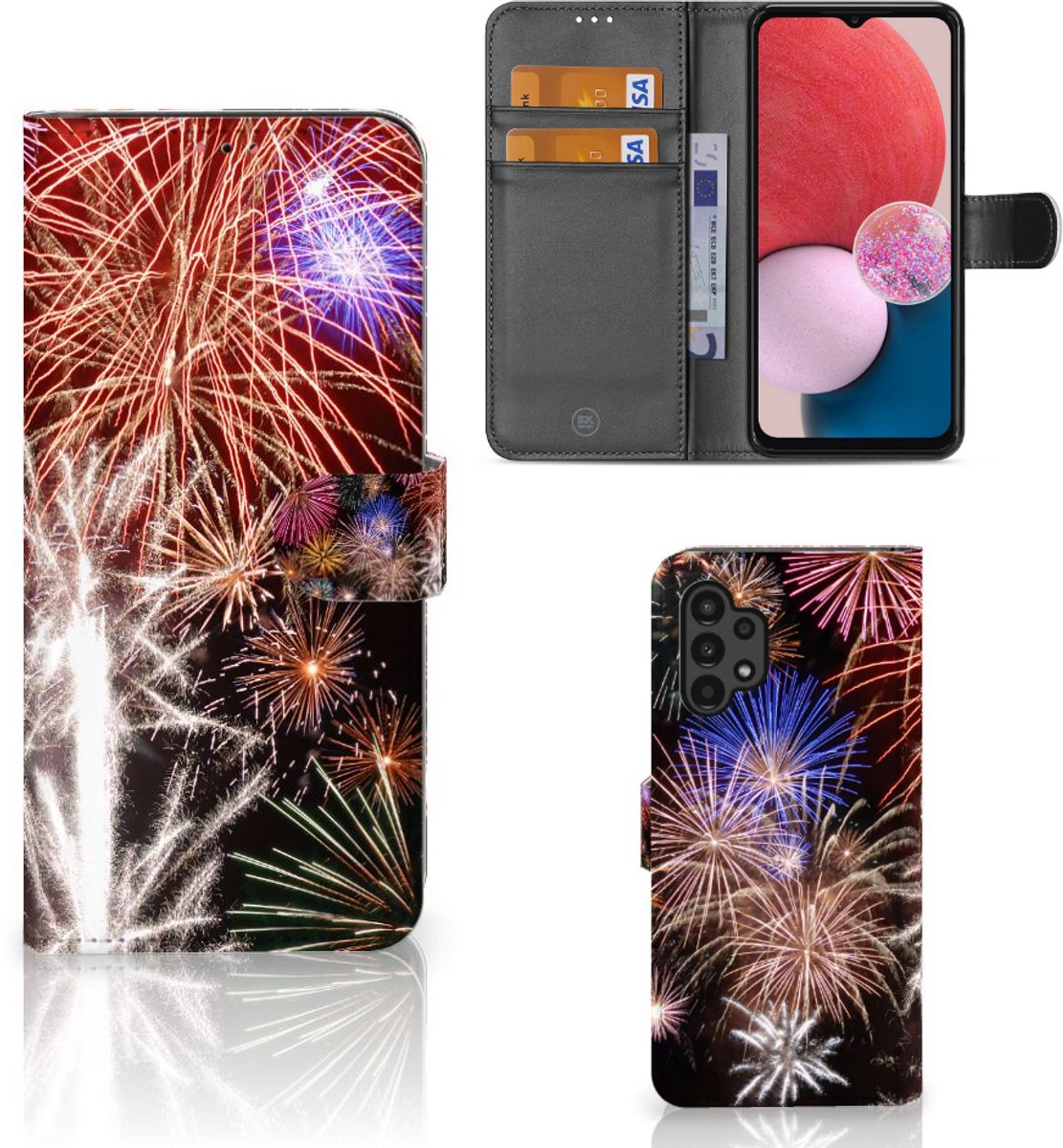 Samsung Galaxy A13 (4G) Wallet Case met Pasjes Vuurwerk
