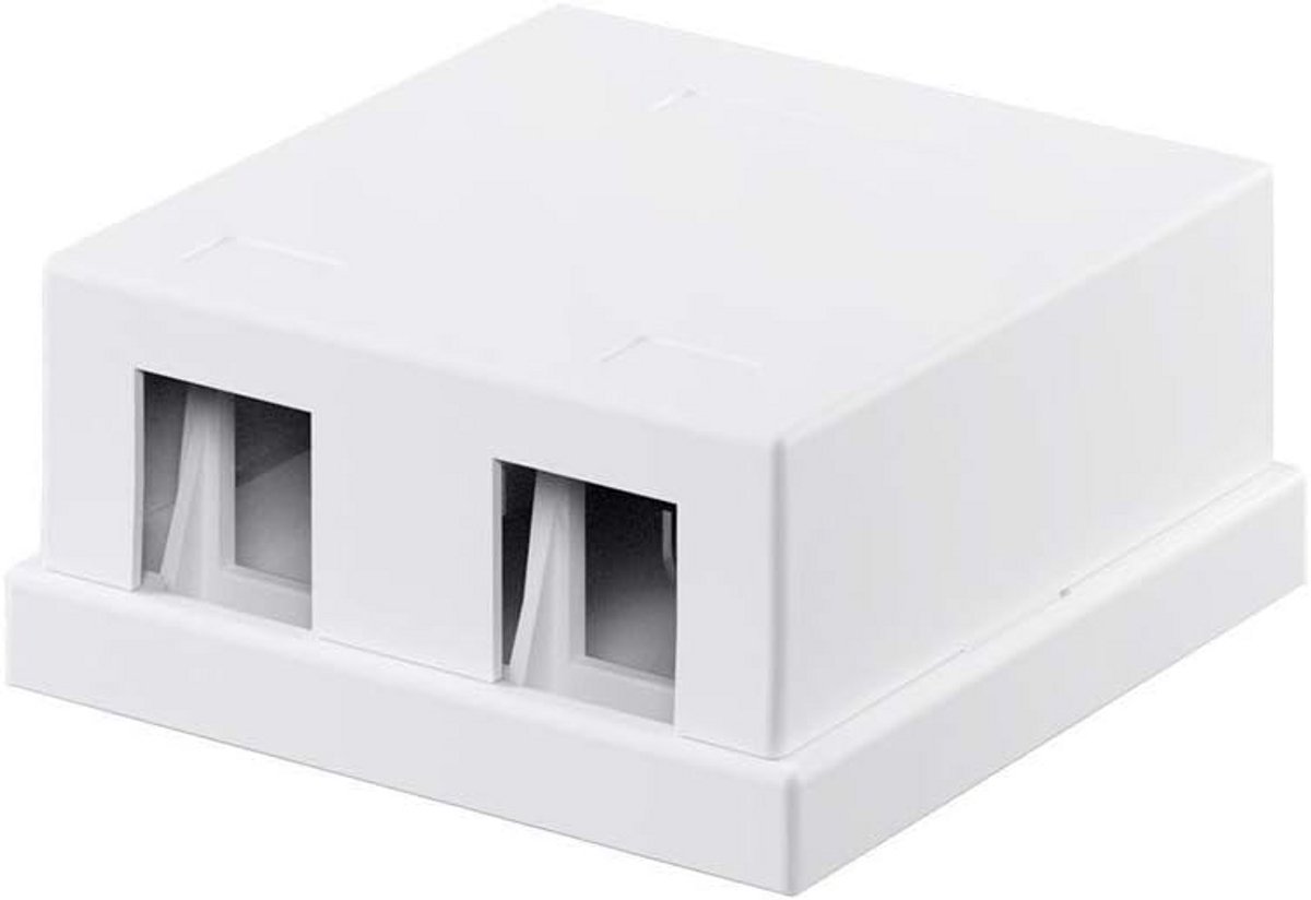Lege behuizing 2 poorten voor Keystone Module - Patchpaneel met Snap-in-systeem - Wit