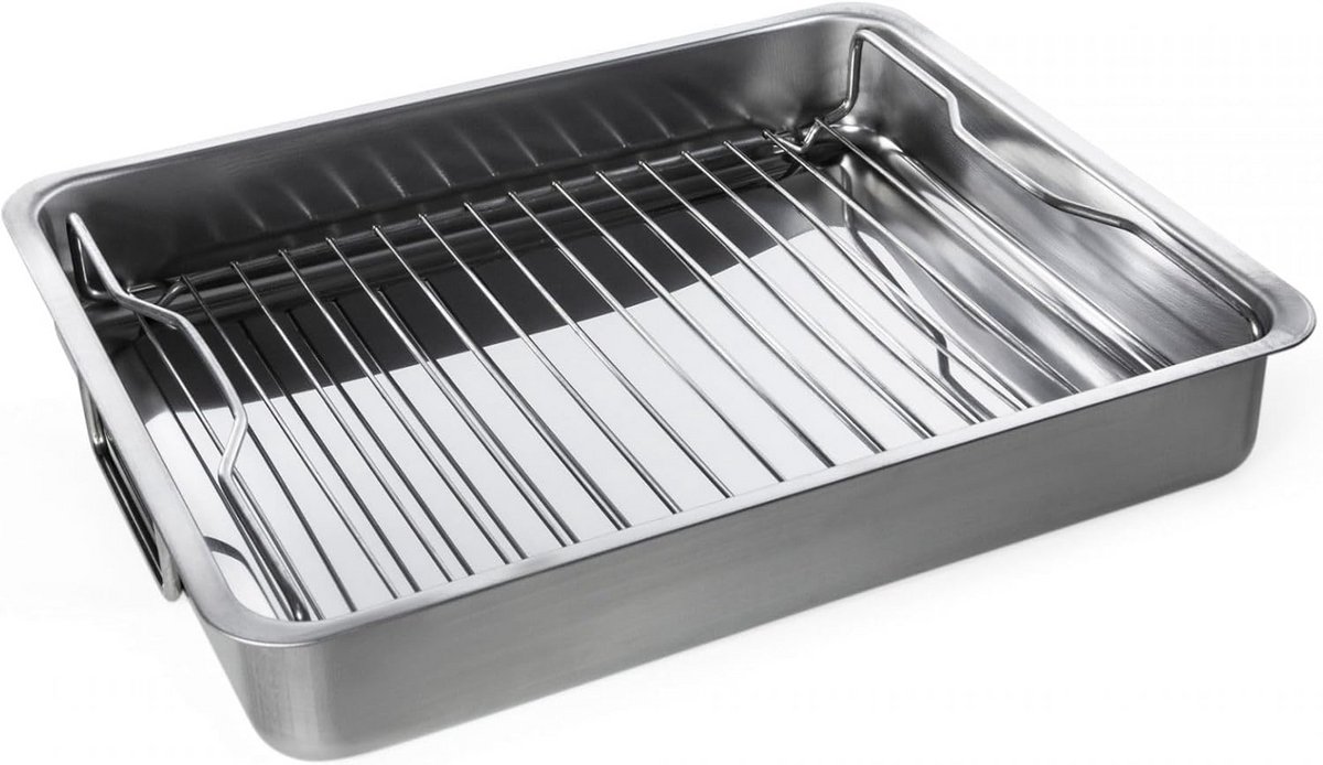 Braadpan met Grillrek - RVS Kookpan 40x32 cm
