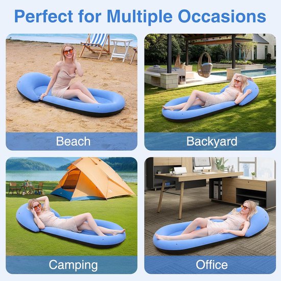 Opblaasbare strandmat met kussenomlijsting - 180 x 75 cm — afbeelding 5