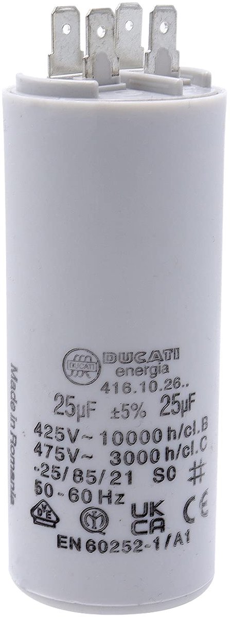Universele Condensator 25 uF voor Elektrische Apparaten - 450 V