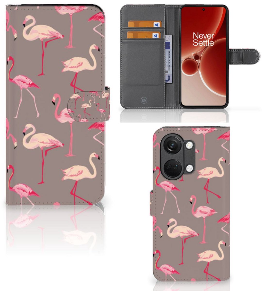 OnePlus Nord 3 Telefoonhoesje met Pasjes Flamingo