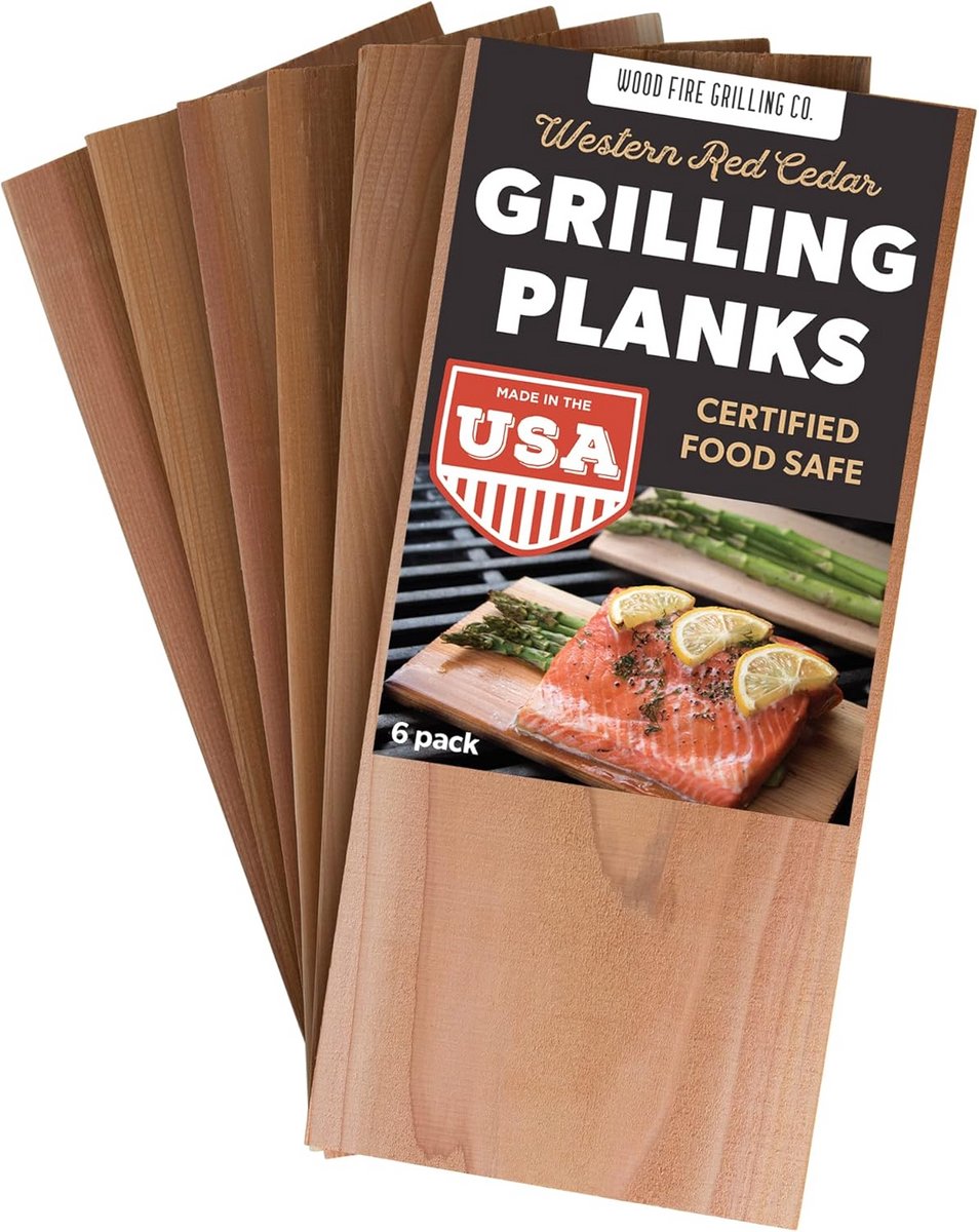 Cederhouten Grillplanken - Set van 6 voor een Rokerige Smaak