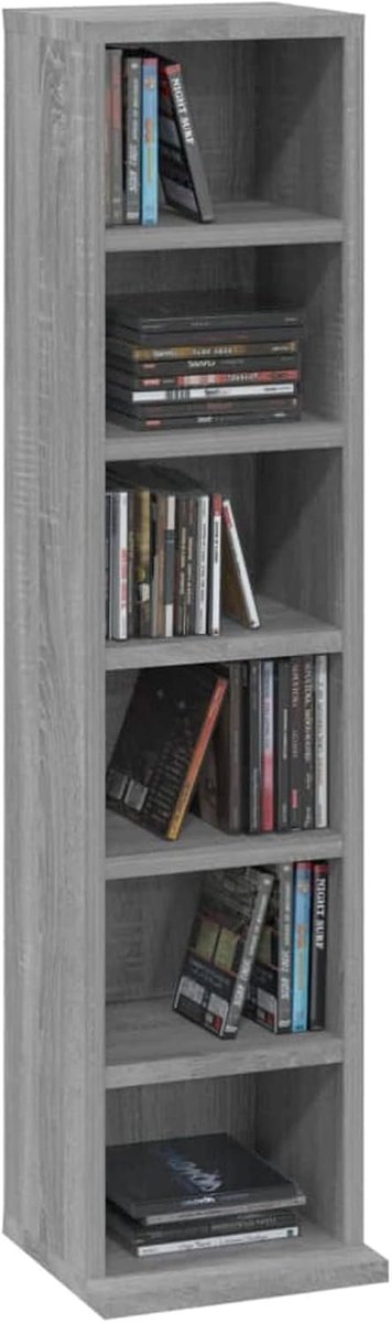 Ruime CD- en DVD-kast met 6 vakken voor woonkamer en kantoor