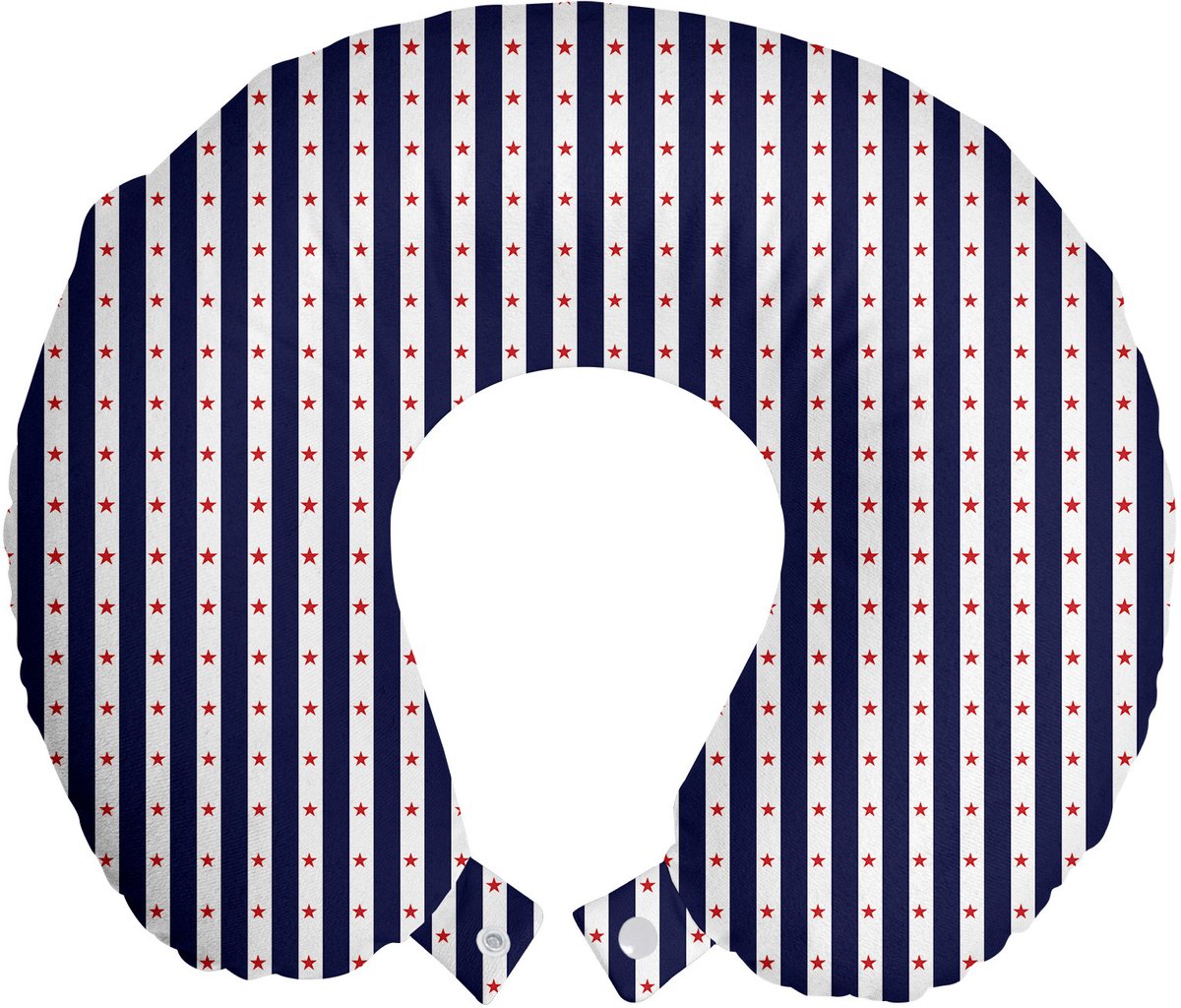 ABAKUHAUS USA Reiskussen met neksteun, Beroemde Dag van de Verenigde Staten, Schuimrubberen reisaccessoire voor vliegtuig en auto, Indigo Rood Wit