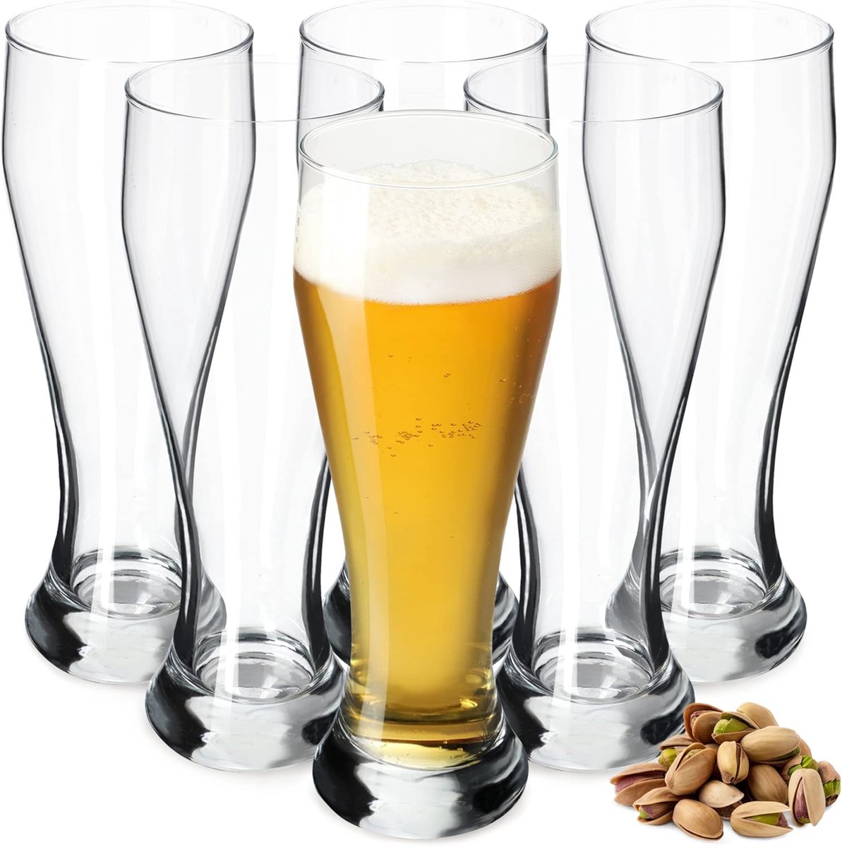 Bierglazenset 665 ml - Elegante Biertulpen voor Pils, Tarwe en Craft Bier (6 stuks)