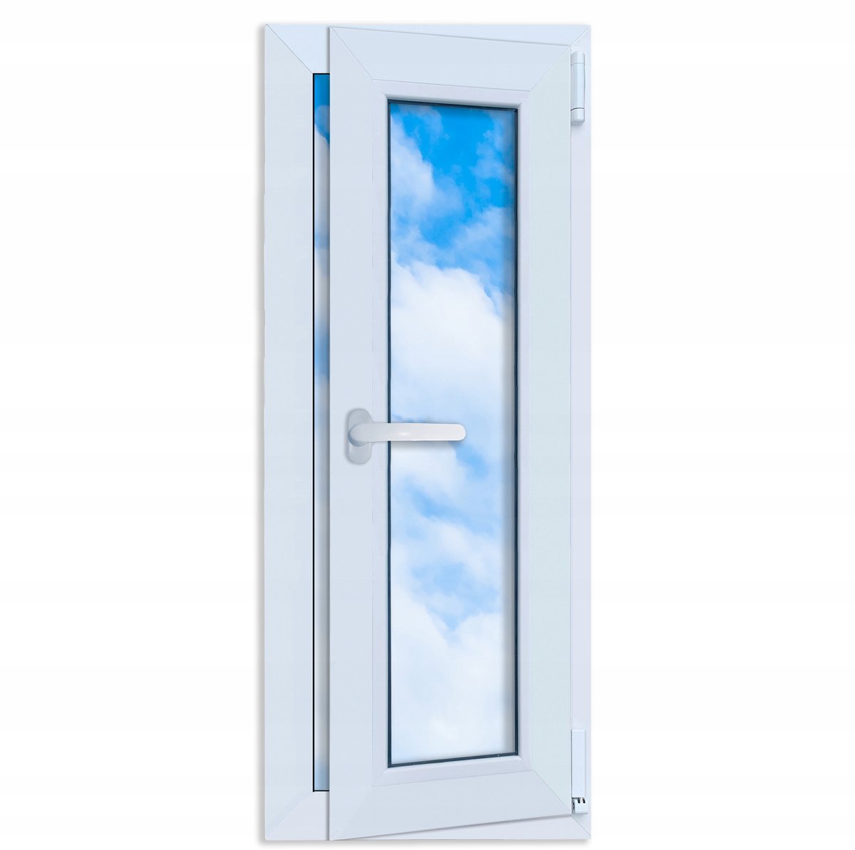 PVC-raam wit 40x100 RECHTS, nieuw 400x1000 mm draai-kiepraam met dubbel glas