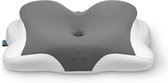 Oreiller orthopédique à mémoire de forme avec hauteur réglable et housse respirante - Gris