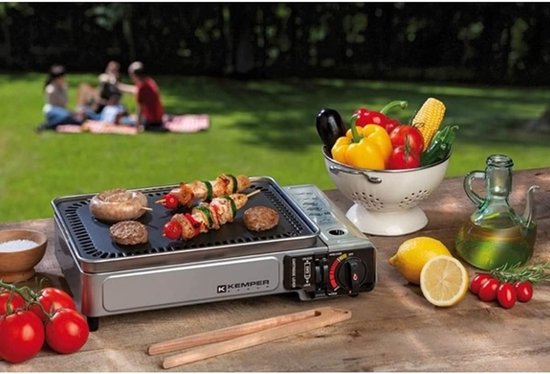Draagbare Gas Plancha Grill 2300W - Inclusief 2 Gaspatronen en Transporttas — afbeelding 2