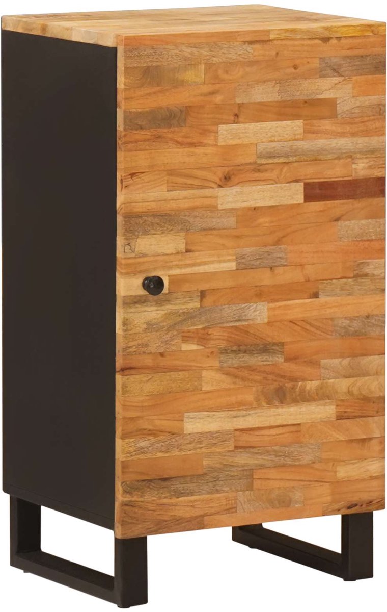 vidaXL - Bijzetkast - met - opslag - Bruin - 40 - x - 33 - x - 75 - cm - Massief - Mango - Hout