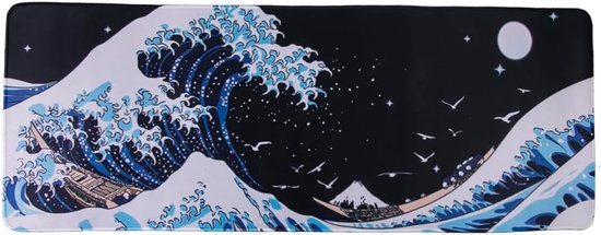 XXL Bureau- en Gaming Muismat (80x30cm) - Japanse Golf & Berg Fuji - Antislip van Merkloos — afbeelding 3