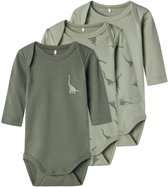 NAME IT NBMBODY 3P LS GREEN DINO NOOS Body Garçons - Taille 50