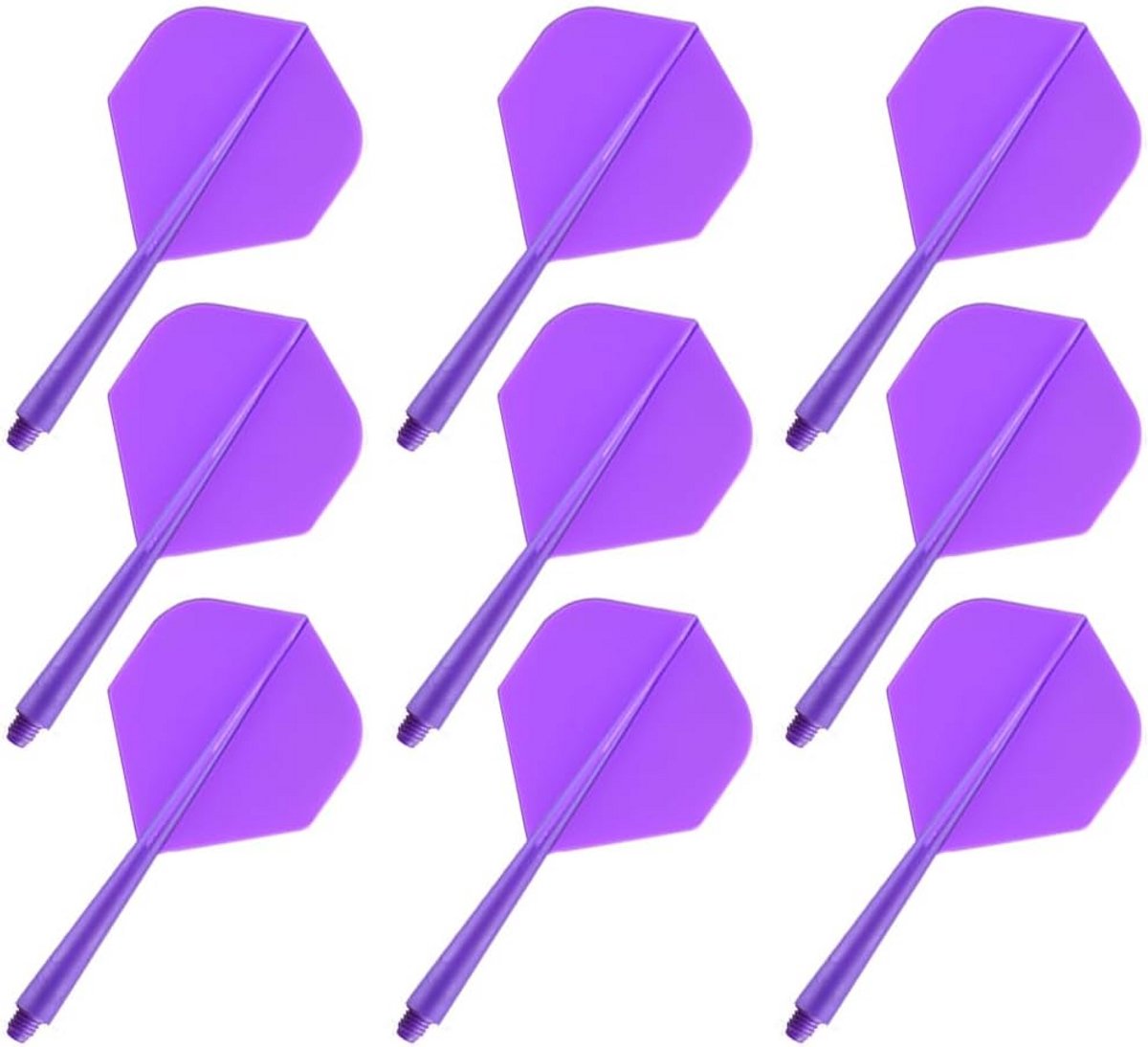 9 Delige Set Dartflights met Shafts - Stabiele Kunststof Standaard