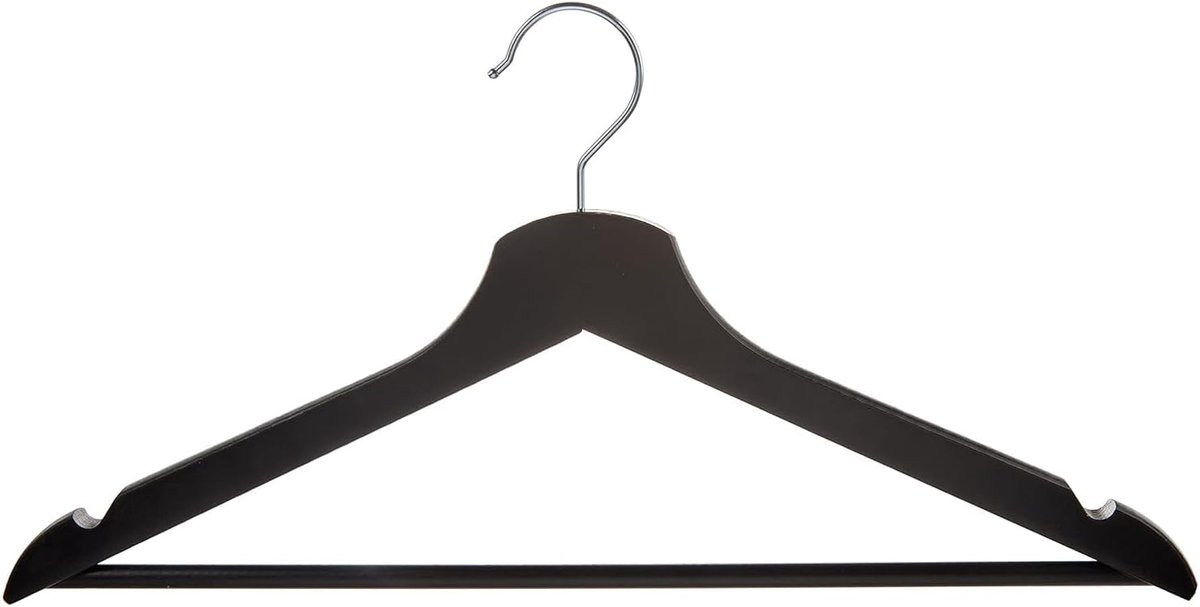 Set van 5 Houten Kledinghangers voor Garderobe - 43 cm Breed