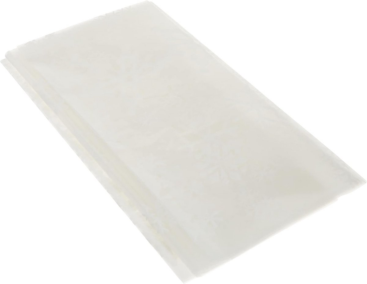 Wit Kersttafelkleed met Sneeuwvlokken – Kunststof – 213 x 137 cm