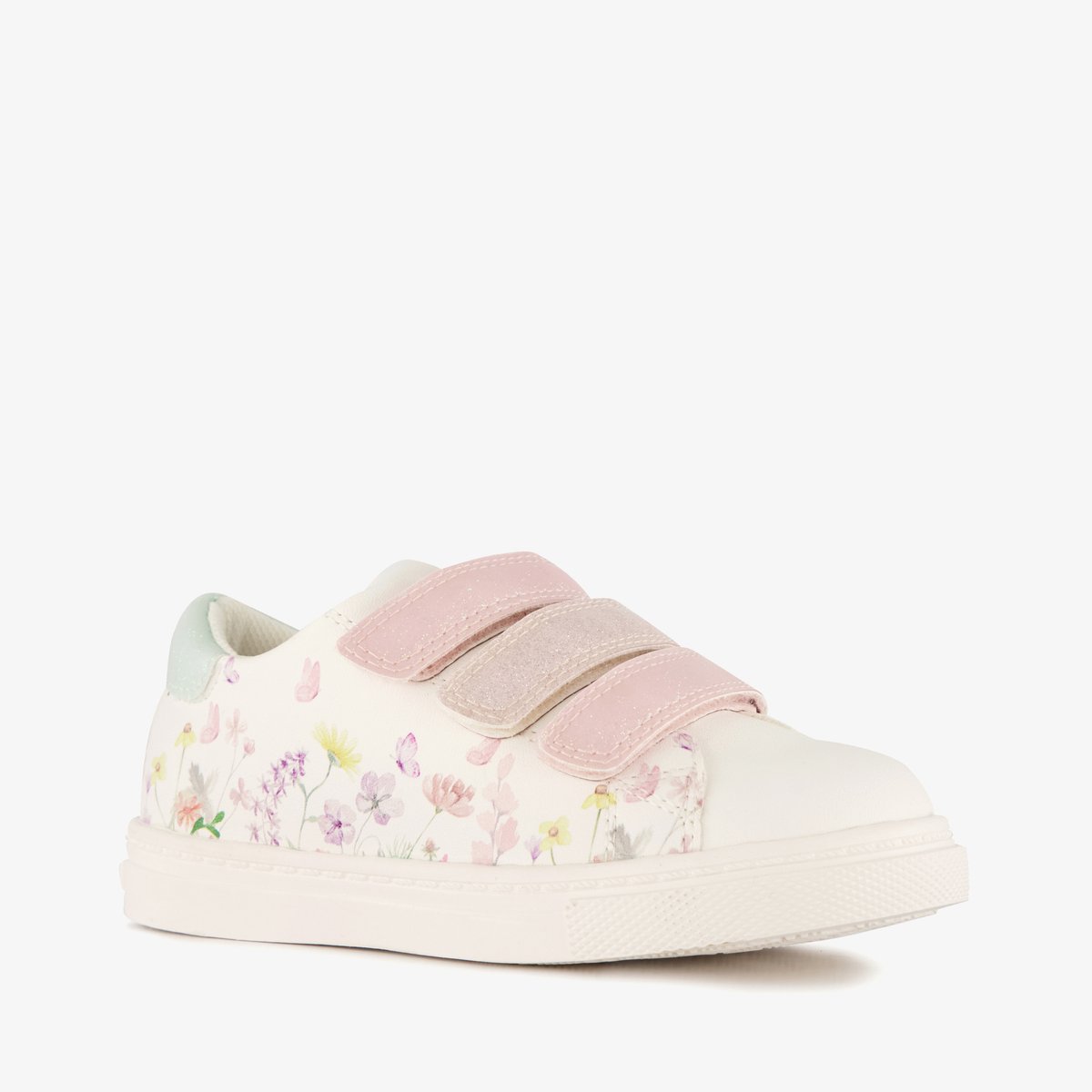 Blue box meisjes sneakers wit met bloemen - Maat 28