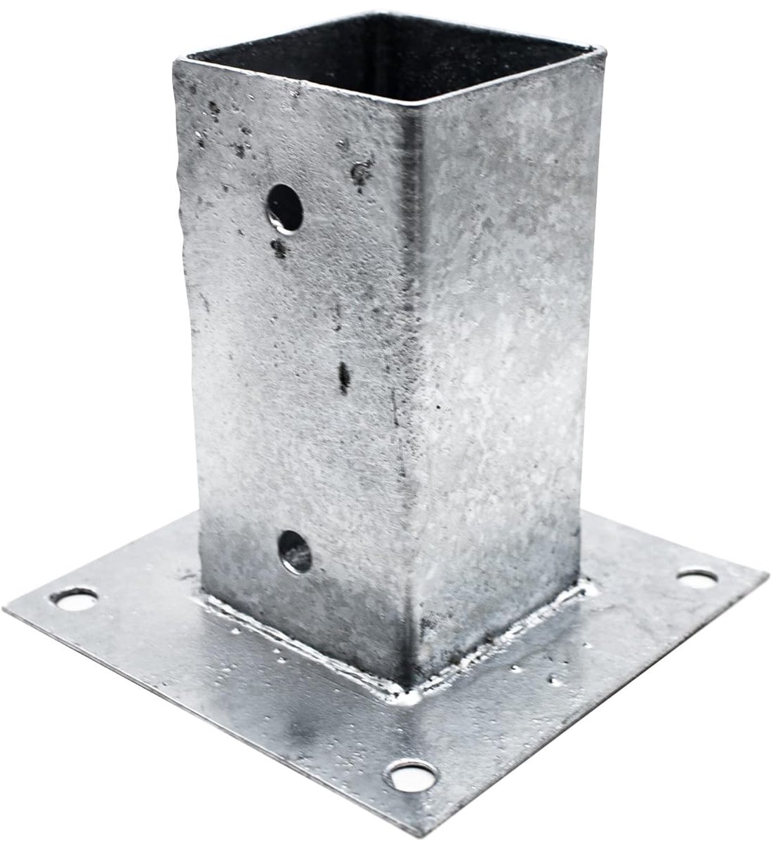 Vierkante Paalanker 101x101mm – Gegalvaniseerd Staal – Set van 4 Stuks voor Houten Palen en Tuinafscheidingen