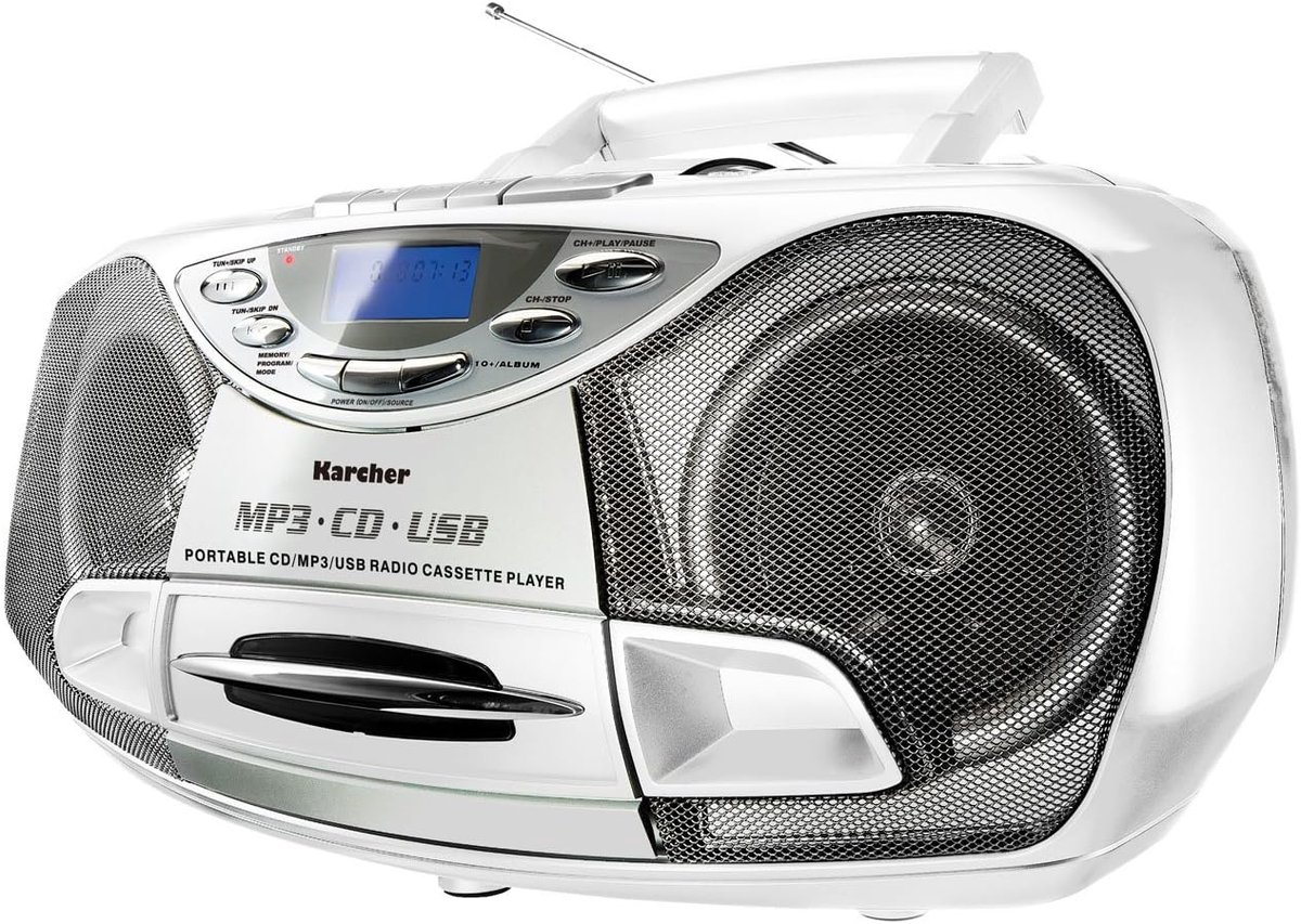 Draagbare CD Radio Boombox met Cassettespeler, USB en FM Radio