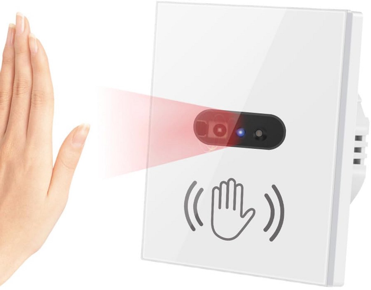 Contactloze Infrarood Bewegingssensor Lichtschakelaar met Nulgeleider - EU Standaard Wit