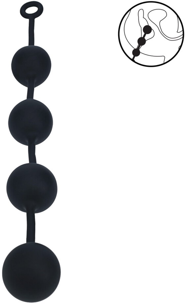 Siliconen Ronde Anale Ballen - XXL - 60mm - Zwart