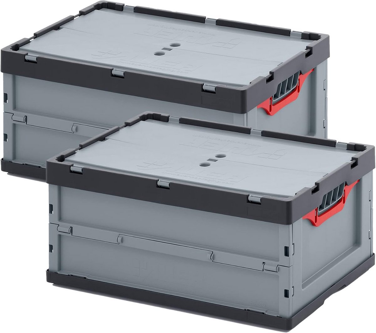 2 x Stevige Vouwdozen met Deksel - 60x40x27 cm - Inklapbaar Opslag & Transport