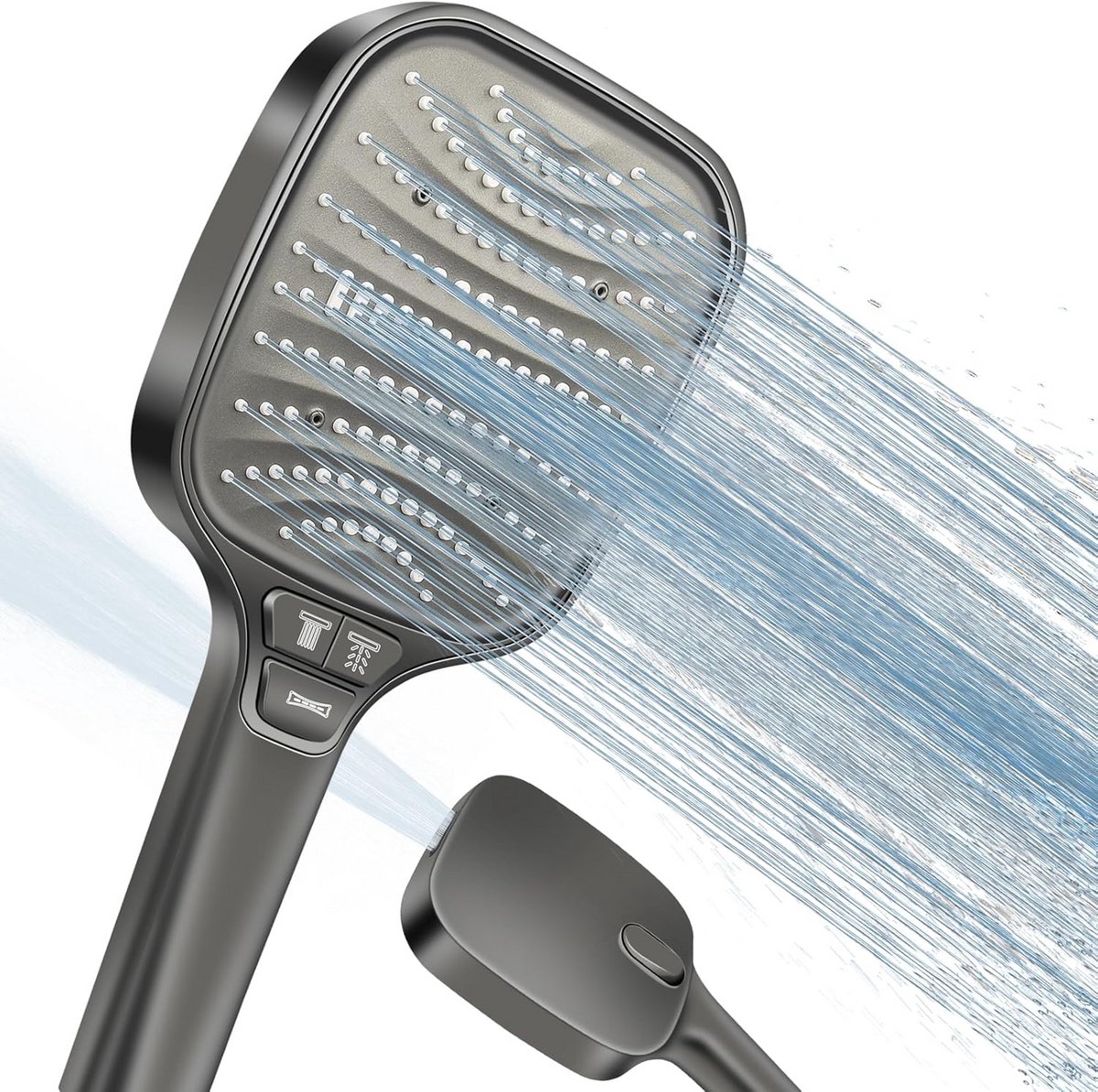 XXL Regendouchekop Grijs met 8 Straalstanden - Waterbesparend & Universele Handdouche