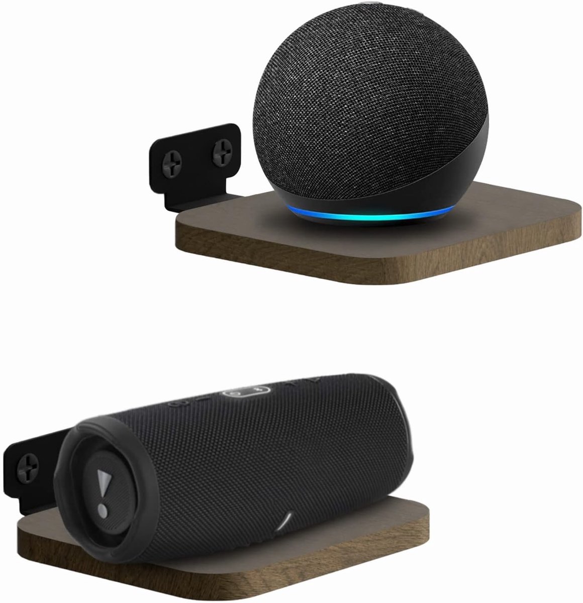 Zwevende Wandplanken Set van 2 - Decoratief en Versterkt voor Soundbar, Boeken en Planten