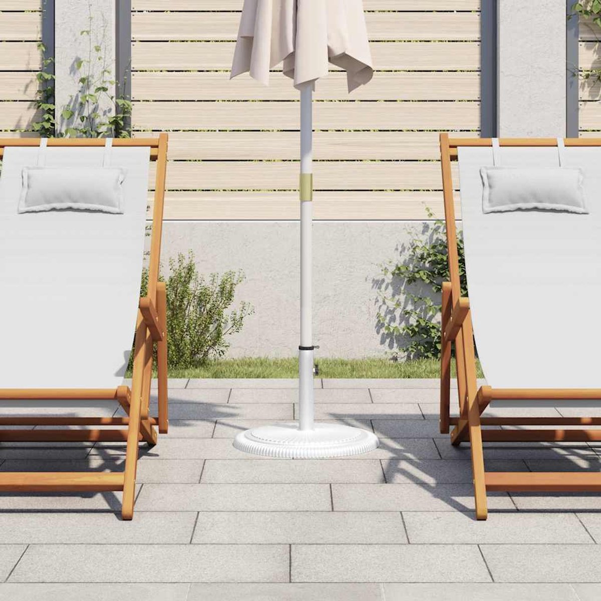 Bol.com vidaXL - Parasolvoet - 45x45x30 - cm - gietijzer - wit aanbieding