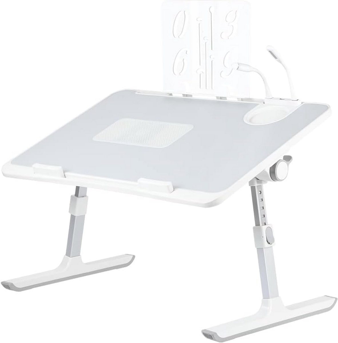 Verstelbare Laptoptafel Bed en Bank - Opvouwbaar Bureau met Ventilator en USB poorten