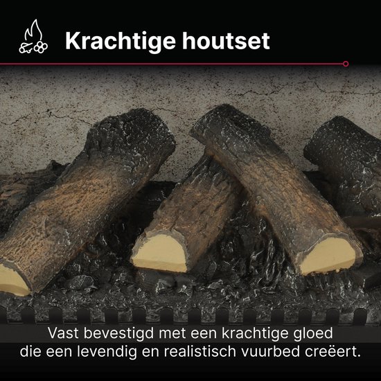 Cheminée électrique Dimplex Emberley - Effet de flamme 3D avec chauffage et foyer - Cheminée LED avec effet de flamme Optiflame - Réchauffeur d'air 2 kW - Comprend une télécommande et un contrôle par application