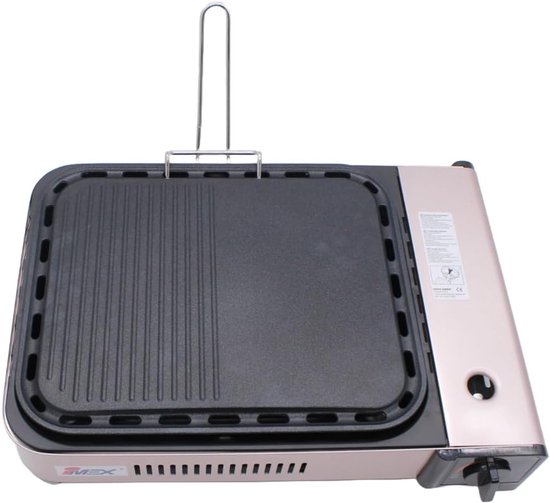 Draagbaar 2-in-1 Gasfornuis en Barbecue - Inclusief Grillplaat, Pan en Koffer van Draagbaar — afbeelding 2
