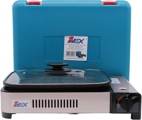 Draagbaar 2-in-1 Gasfornuis en Barbecue - Inclusief Grillplaat, Pan en Koffer van Draagbaar — afbeelding 3