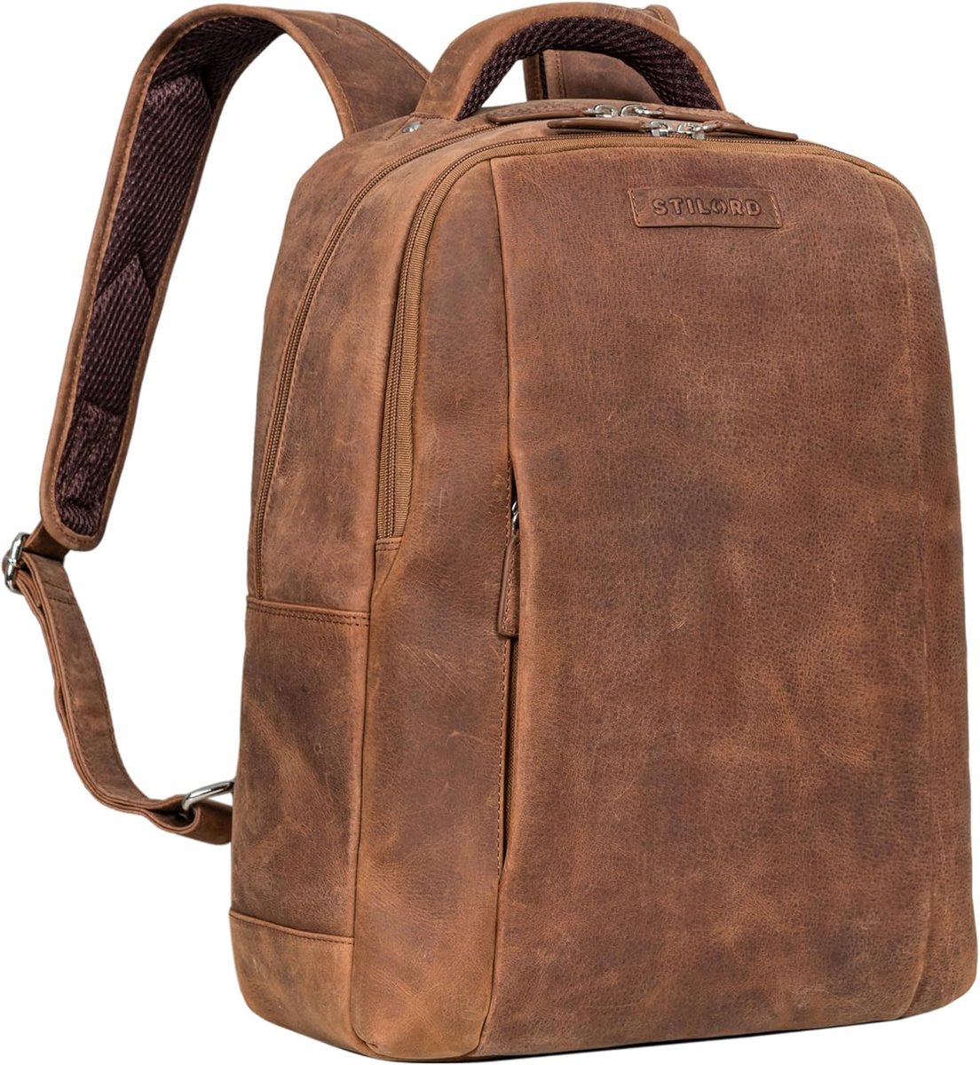 Leren Rugzak met 13.3 inch Laptopvak - Vintage Stijl voor Heren en Dames