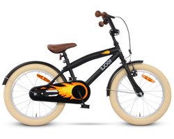 SJOEF Cruise Jongensfiets 18 inch - Kinderfiets 5, 6 & 7 jaar - Fiets 18 inch Jongen - Beachcruiser - Zwart