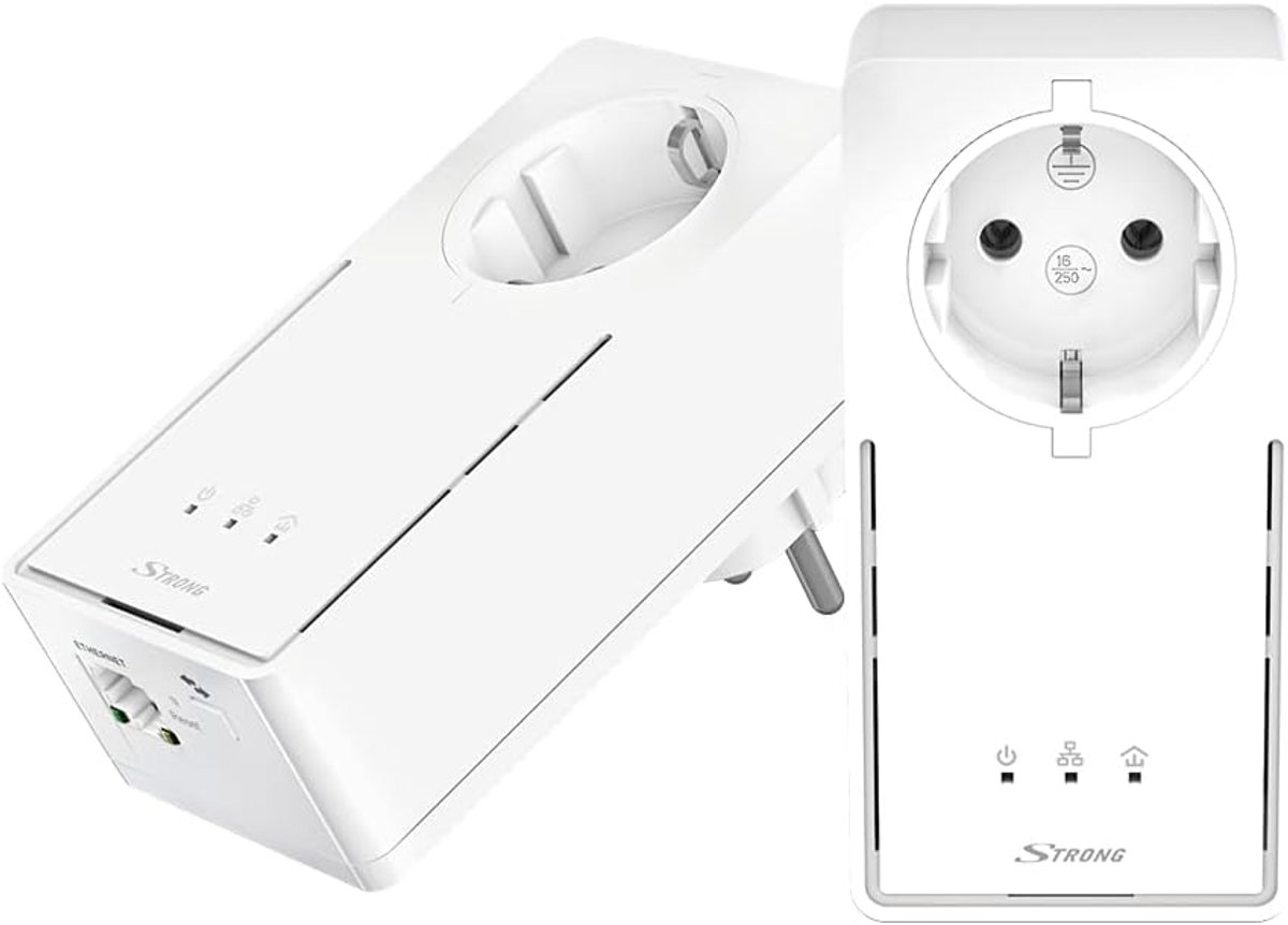 Powerline Adapter Set 2000 Mbps met Stopcontact - Internet Versterker tot 300m