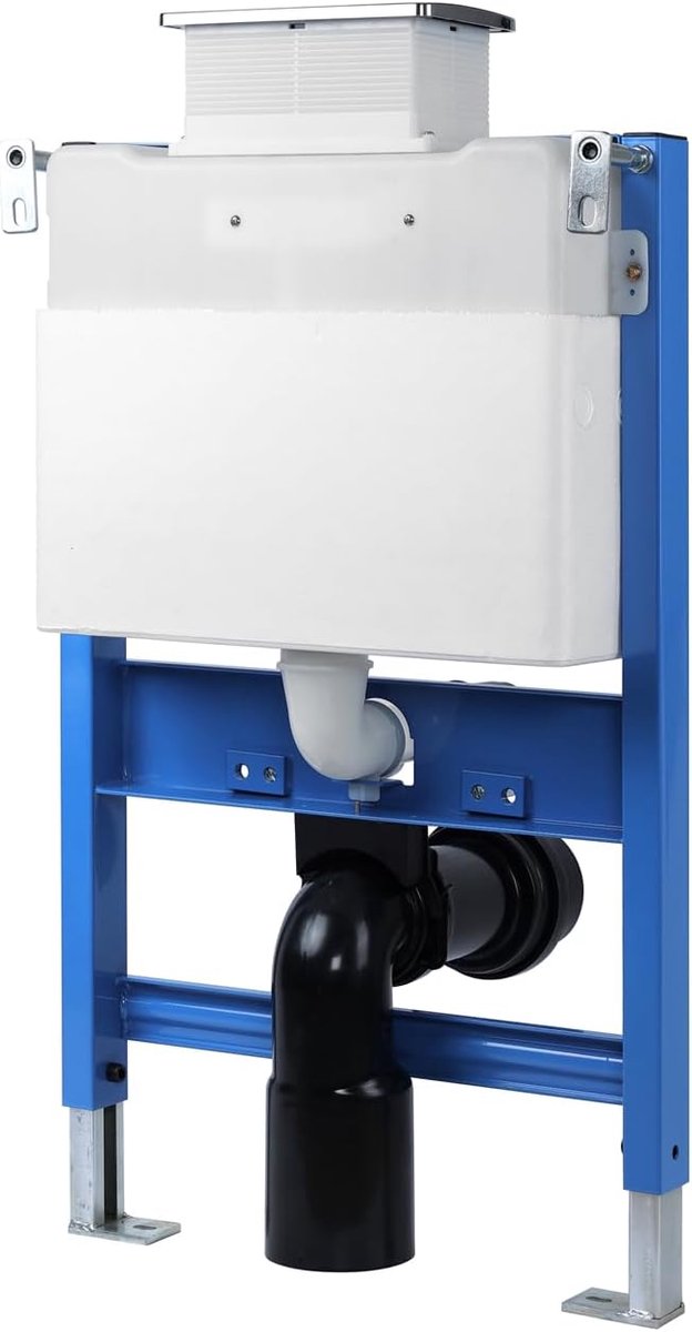 Inbouwreservoir WC Laag - Compleet Set voor Wandcloset met Sterk Stalen Frame en Dubbele Spoeloptie