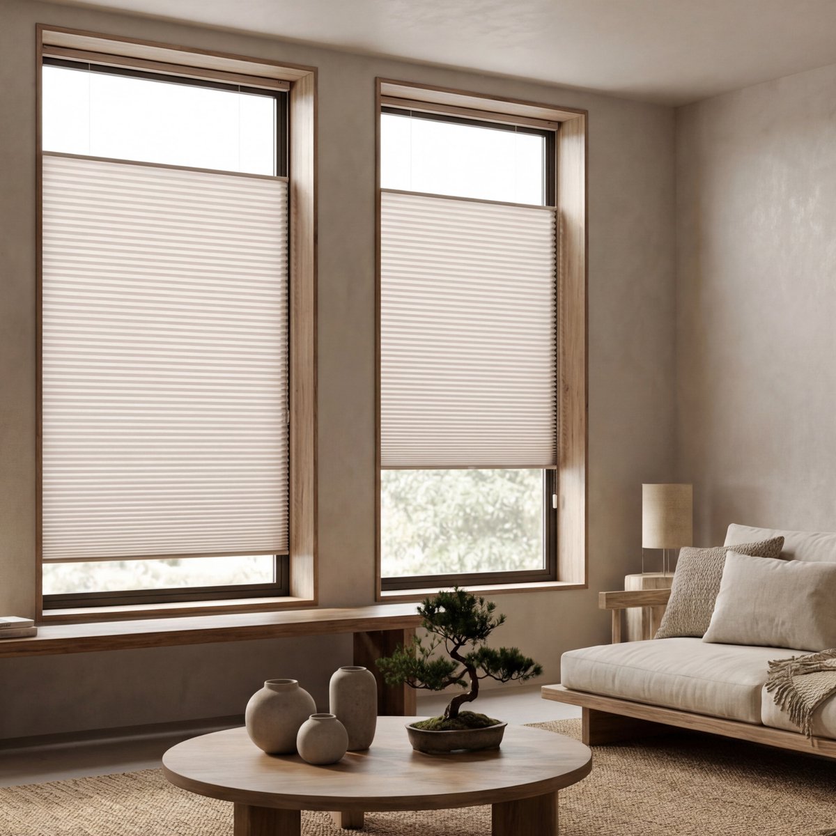 Dutchblinds - Plisségordijnen - lichtdoorlatend - Beige - 40 x 175 cm - Raamdecoratie op maat – foto 8