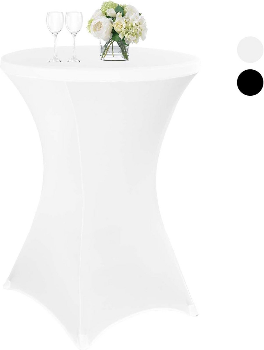 Stretch Tafelkleed Rond voor Bistrotafel 80-85 cm - Waterdicht & Stevig met Voetzakken