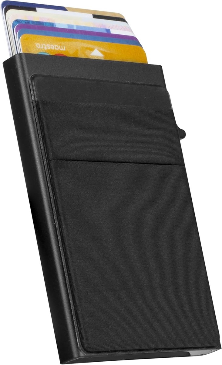 Uitschuifbare Pasjeshouder met RFID Bescherming - Compacte Kaarthouder voor Creditcards