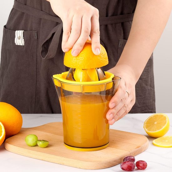 Handmatige Citruspers - Citroenpers - Citruspers - Citroenpers - Limoenpers - Sinaasappel juicer - Met Maatbeker - Voor Sinaasappel Citroen Limoen - Met Sapopvang - 600 ml — afbeelding 3