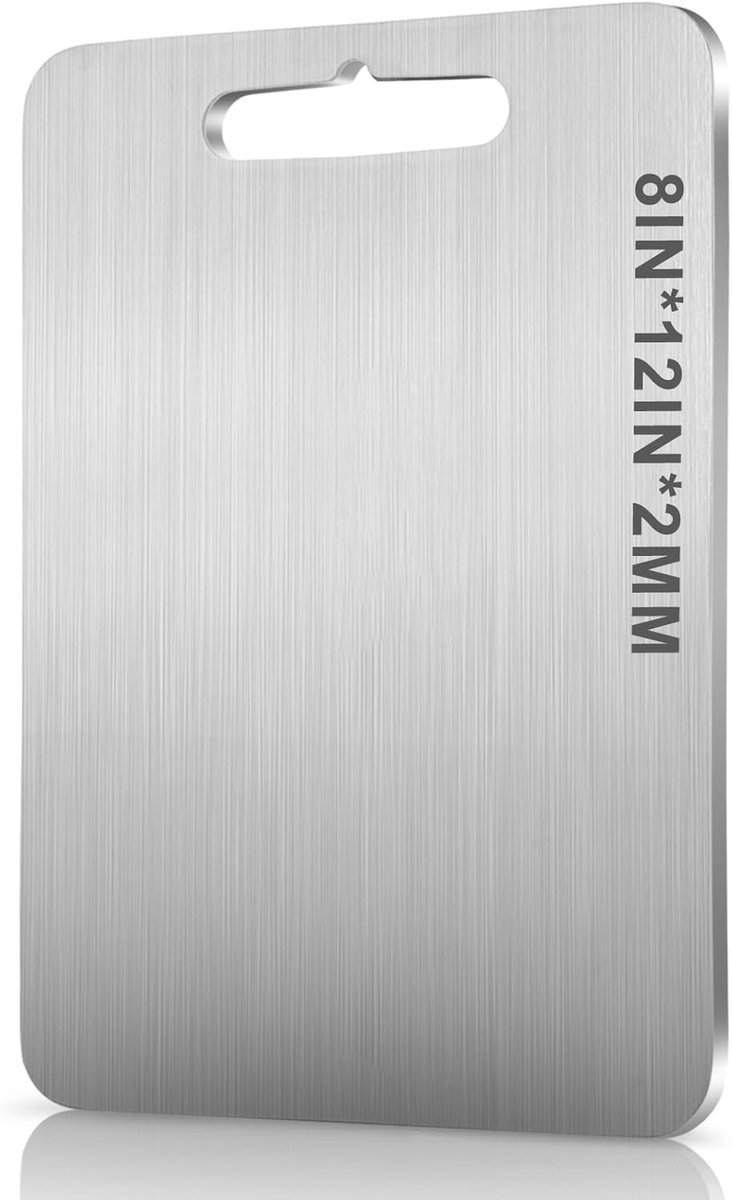 Pure Titanium Snijplank Dubbelzijdig - Ideaal voor Vlees, Fruit en Camping
