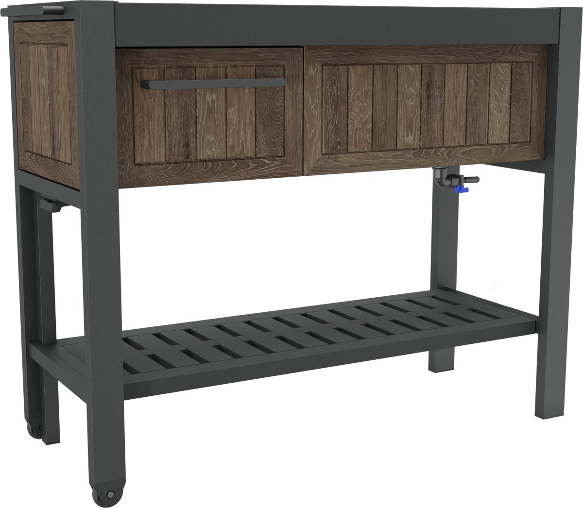 Keter Hosting Partytafel met Koelbox - 112 x 43 x 90 cm – Antraciet/Bruin