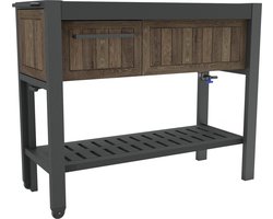 Keter Hosting Partytafel met Koelbox - 112 x 43 x 90 cm – Antraciet/Bruin