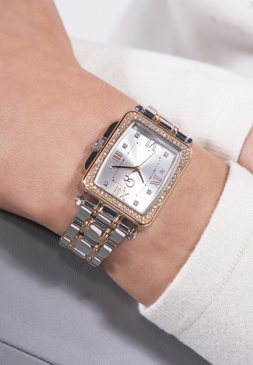 Gc Gc Plaza Quartz Analoog Horloge Zilver En Roos Kast: 100% Roestvrij Staal | Bracelet 100% Roestvrij Staal 25 mm Z29008L1MF, Z29009L9MF