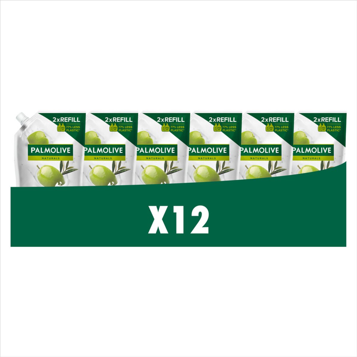 Palmolive - Handzeep Navulling Doypack Naturals Olijf Melk - 12 x 500 ml - Voordeelverpakking