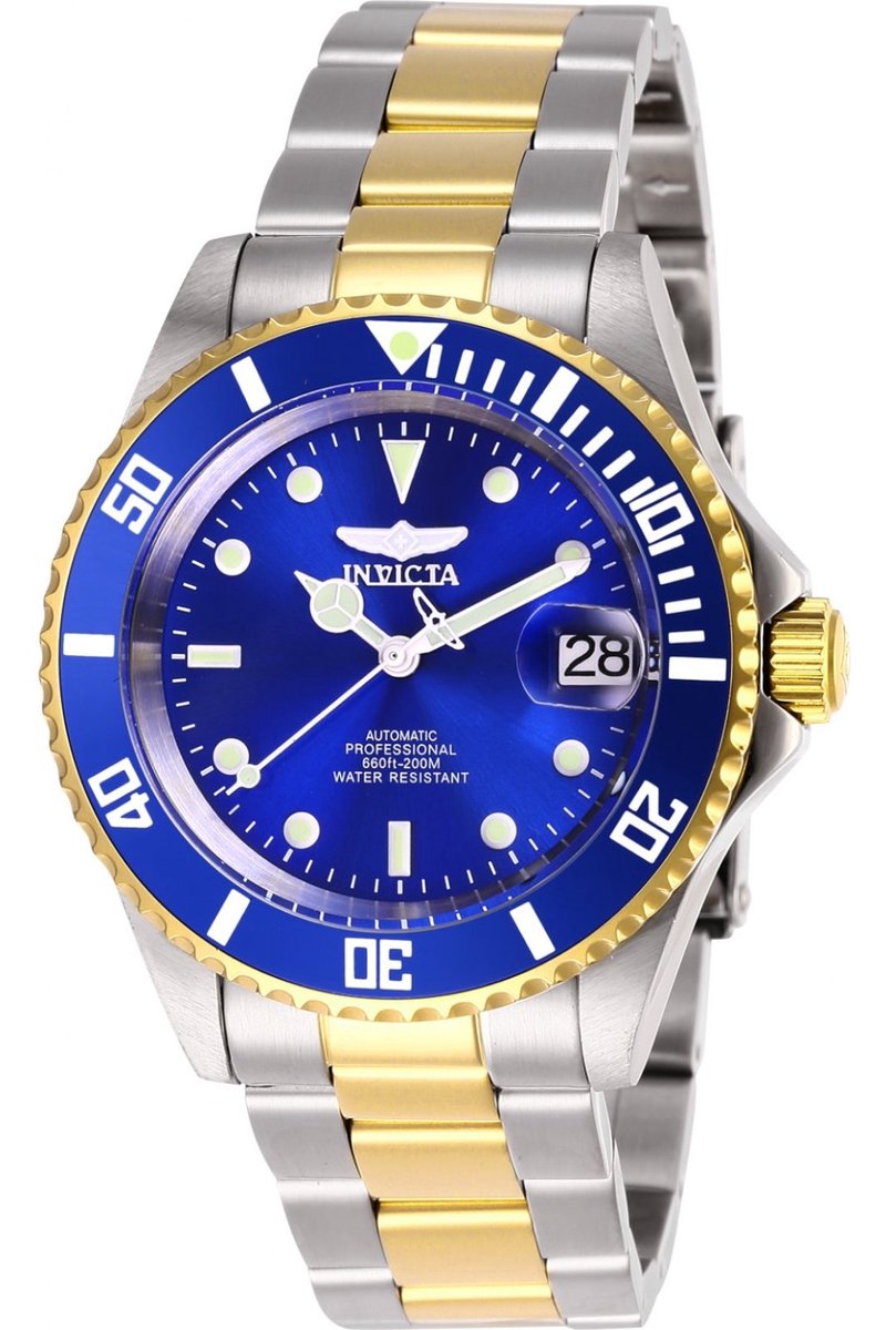 Invicta Connection 28662 Heren Horloge - Waterdicht - Analoog - Automatisch Uurwerk - Roestvrij Staal met blauwe Wijzerplaat - 40mm