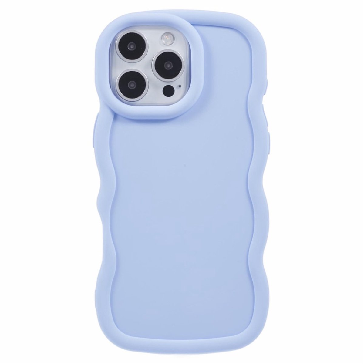 Hoesje geschikt voor Apple iPhone 16 Pro - Phonesta Wavy Silicone Back Cover - Paars