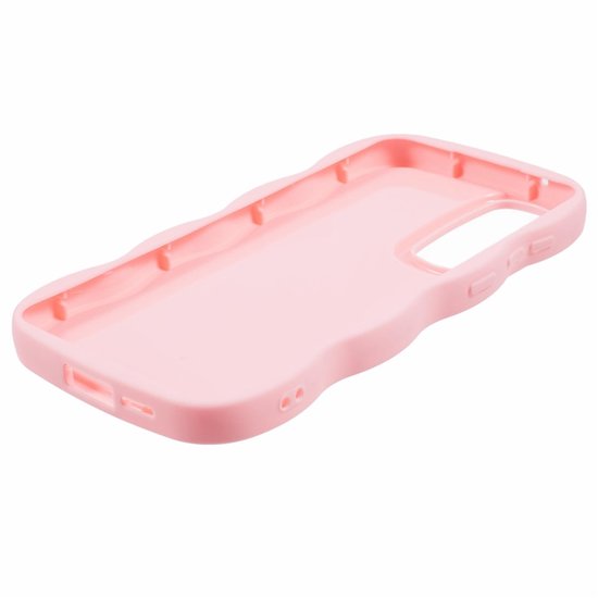 Étui adaptée pour Samsung Galaxy S24 FE - Coque arrière en silicone Phonesta Wavy - Rose